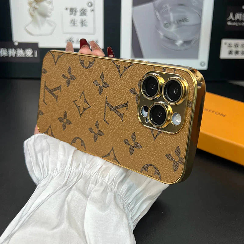 New Design Luxury Phone Case with Golden Border for iPhone 12-17