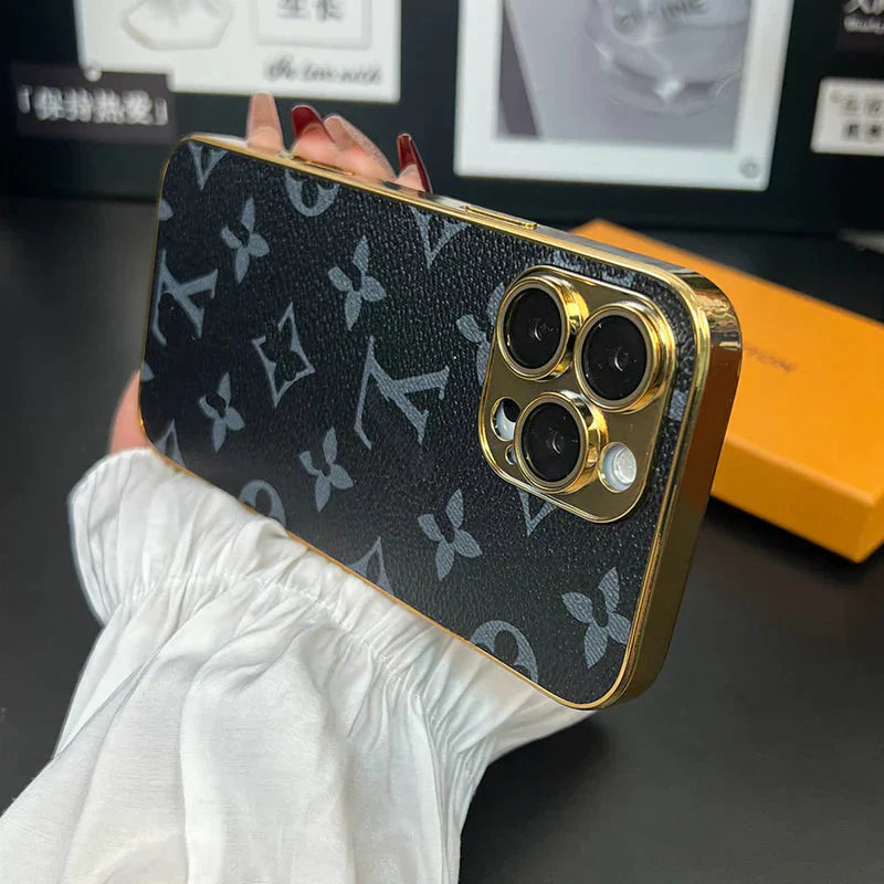 New Design Luxury Phone Case with Golden Border for iPhone 12-17