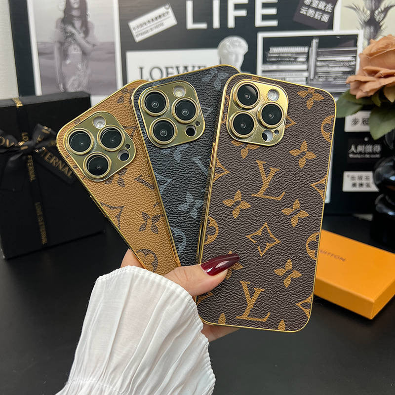 New Design Luxury Phone Case with Golden Border for iPhone 12-17