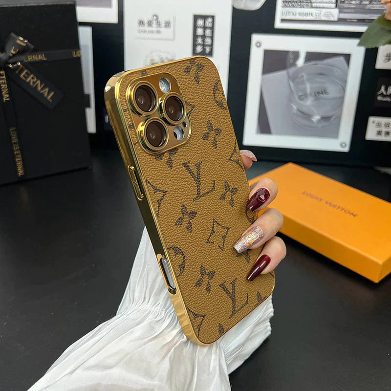 New Design Luxury Phone Case with Golden Border for iPhone 12-17
