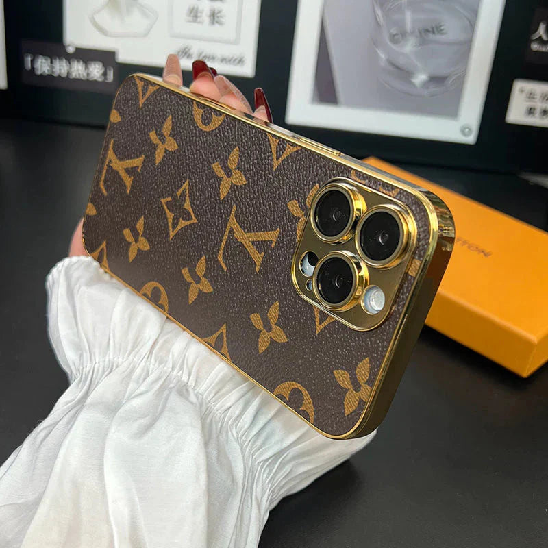 New Design Luxury Phone Case with Golden Border for iPhone 12-17