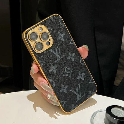 New Design Luxury Phone Case with Golden Border for iPhone 12-17
