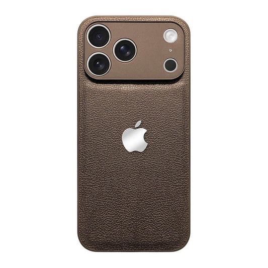Simple Leather Lychee Pattern Phone Case - Brown