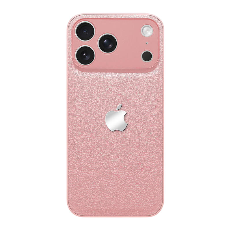 Simple Leather Lychee Pattern Phone Case - Pink
