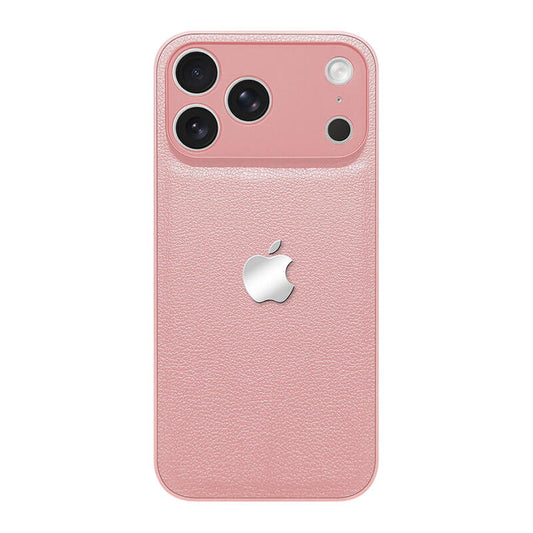 Simple Leather Lychee Pattern Phone Case - Pink