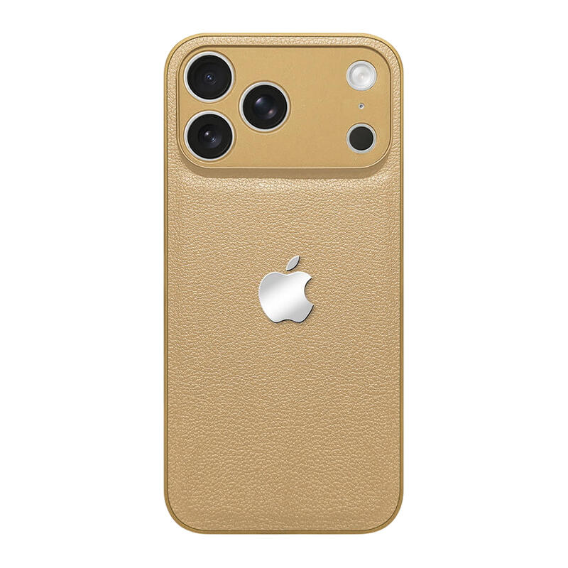 Simple Leather Lychee Pattern Phone Case - Desert Gold