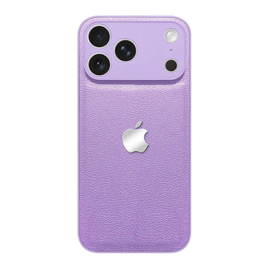 Simple Leather Lychee Pattern Phone Case - Purple