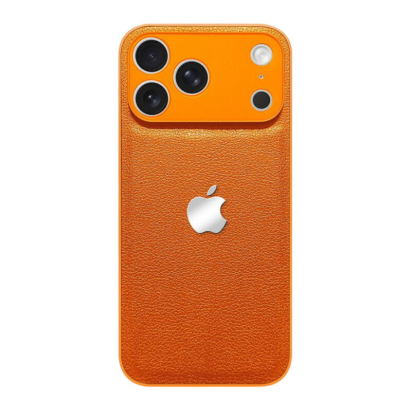 Simple Leather Lychee Pattern Phone Case - Orange