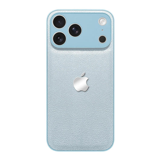 Simple Leather Lychee Pattern Phone Case - Light Blue