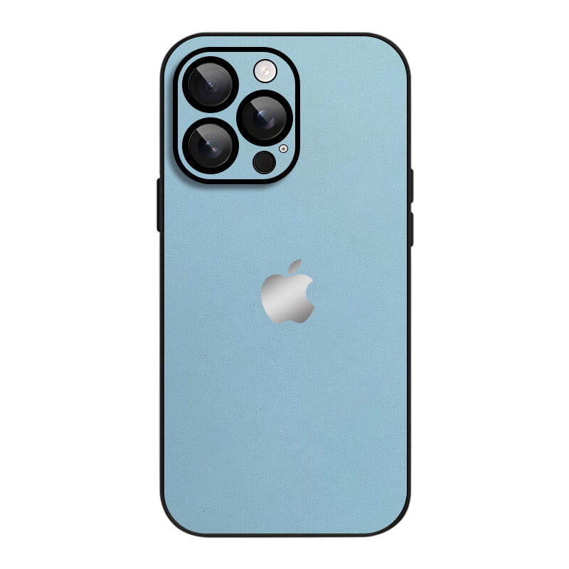 Simple Leather Pure Color Phone Case - Blue
