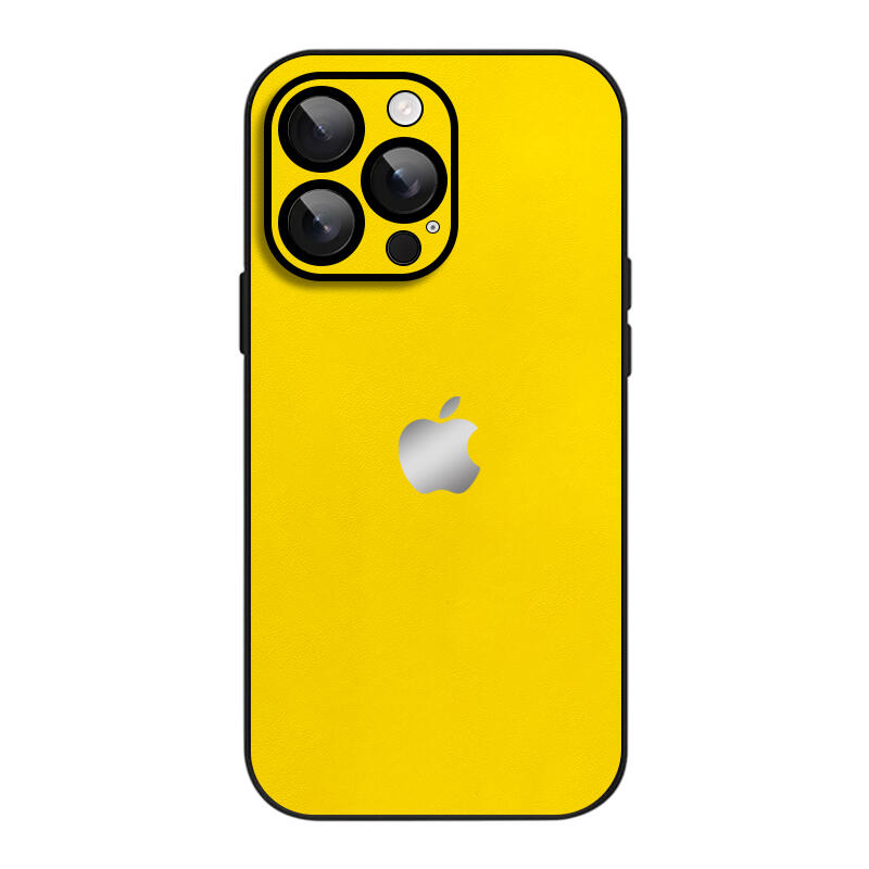 Simple Leather Pure Color Phone Case - Yellow