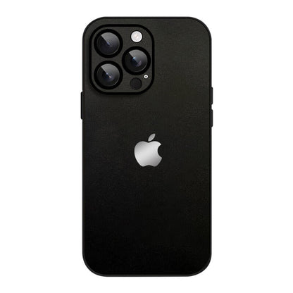 Simple Leather Pure Color Phone Case - Black