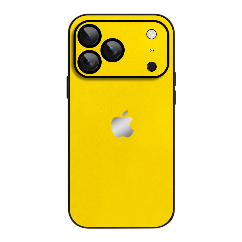 Simple Leather Pure Color Phone Case - Yellow