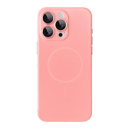 Simple Liquid Silicone MagSafe Phone Case - Rose Red