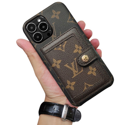 Beautiful Luxury Phone Case with Credit Card Holder for iPhone 13-17
