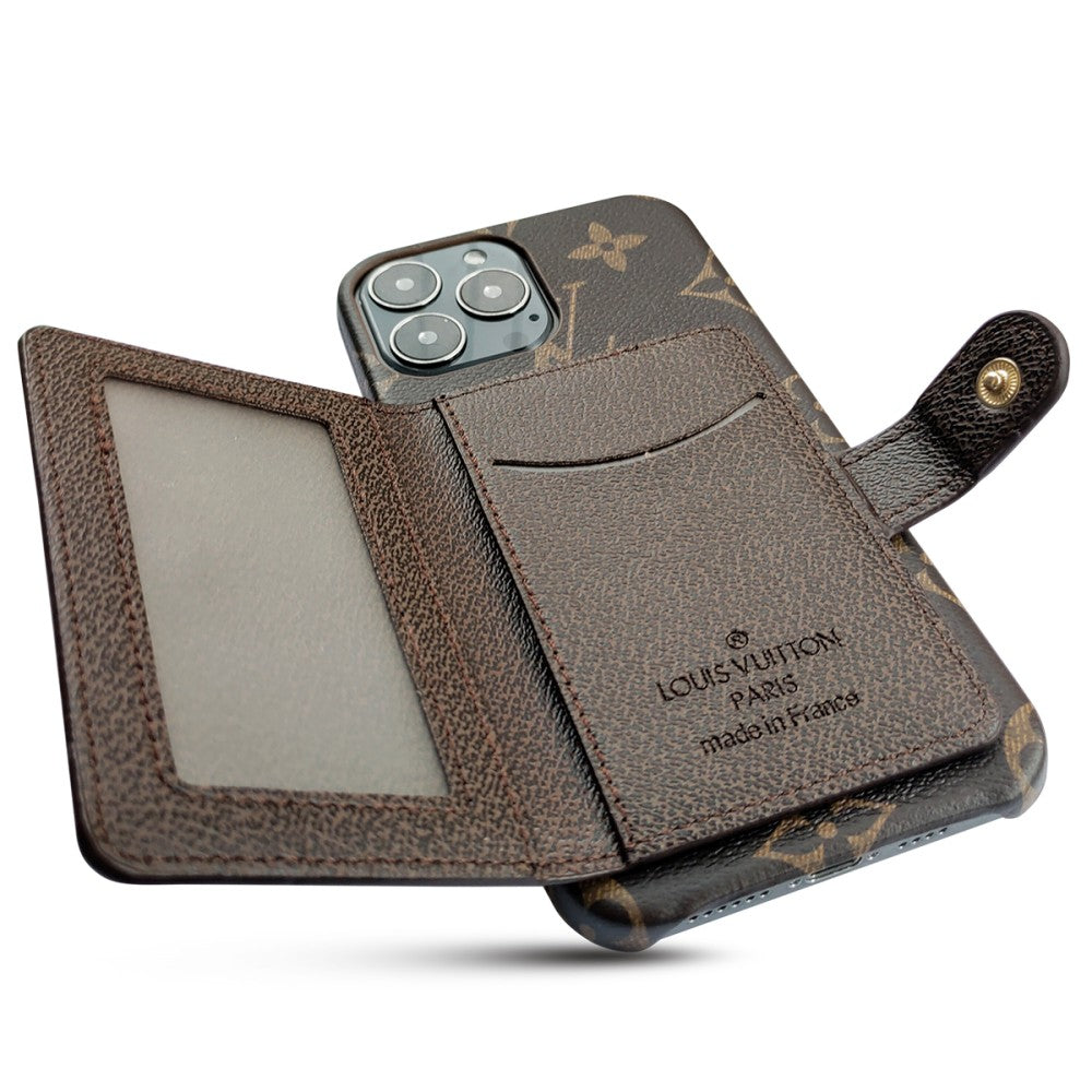 Beautiful Luxury Phone Case with Credit Card Holder for iPhone 13-17