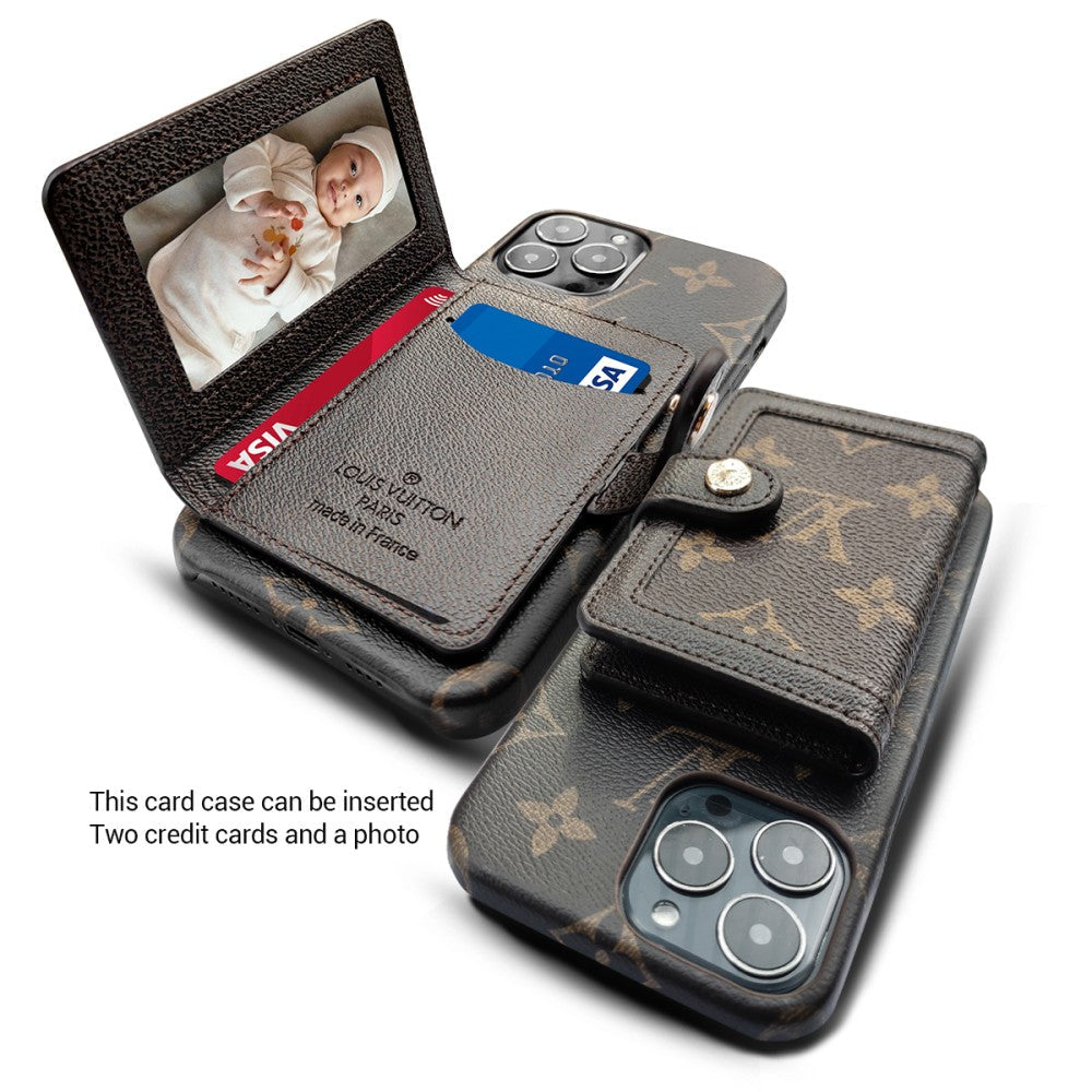 Beautiful Luxury Phone Case with Credit Card Holder for iPhone 13-17