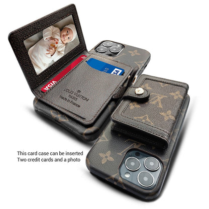 Beautiful Luxury Phone Case with Credit Card Holder for iPhone 13-17