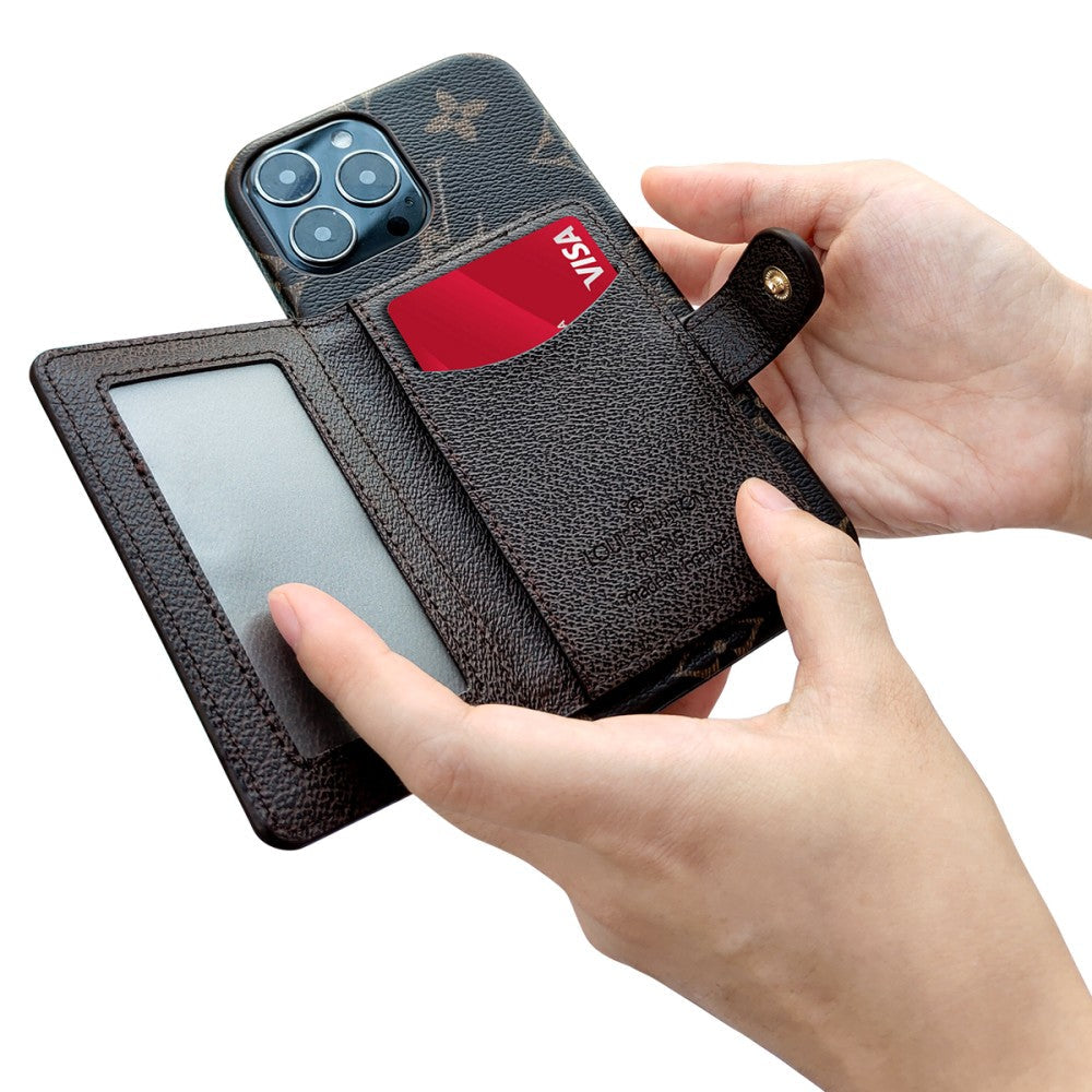Beautiful Luxury Phone Case with Credit Card Holder for iPhone 13-17